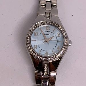Timex Light Blue Dial Classic Crystal Sport Bracelet Watch